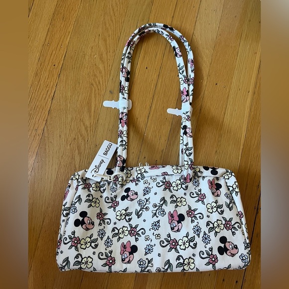 BAGGU Handbags - Disney BAGGU SOLD OUT storybook Minnie Mouse floral bowler bag purse cream pink